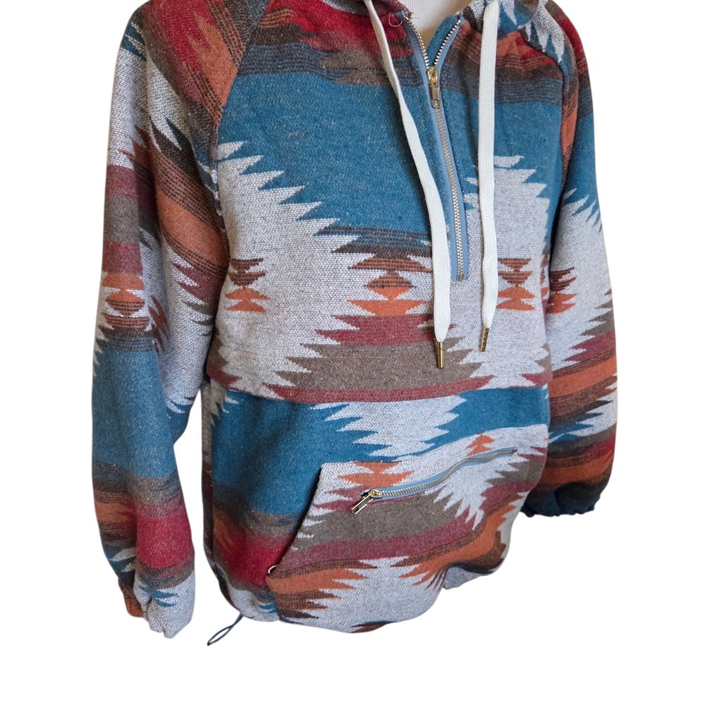Main Strip Southwestern Zip-Up Sweater Size Small.
